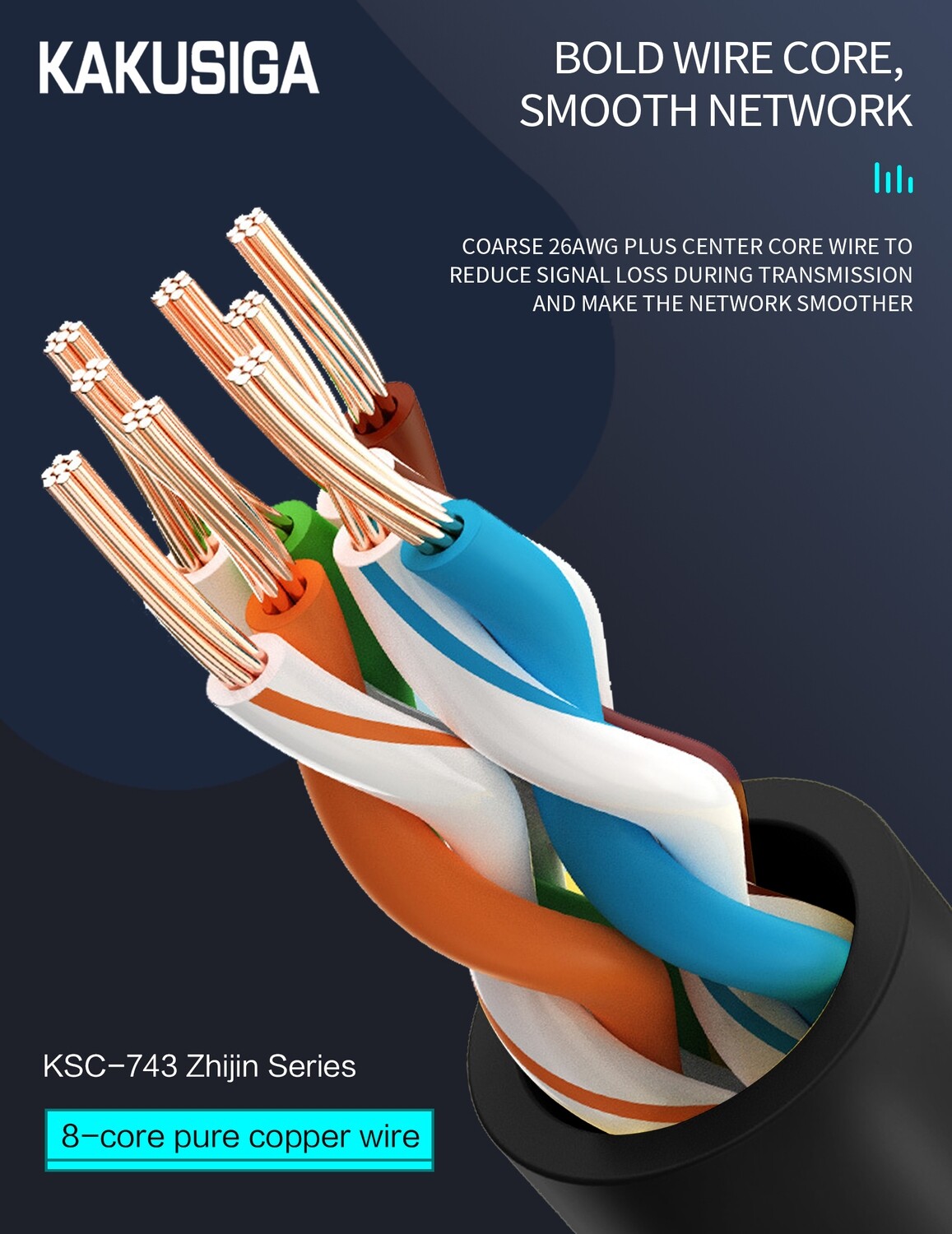 Kaku Class Pure Copper Gigabit Ethernet Cable (1M), Black