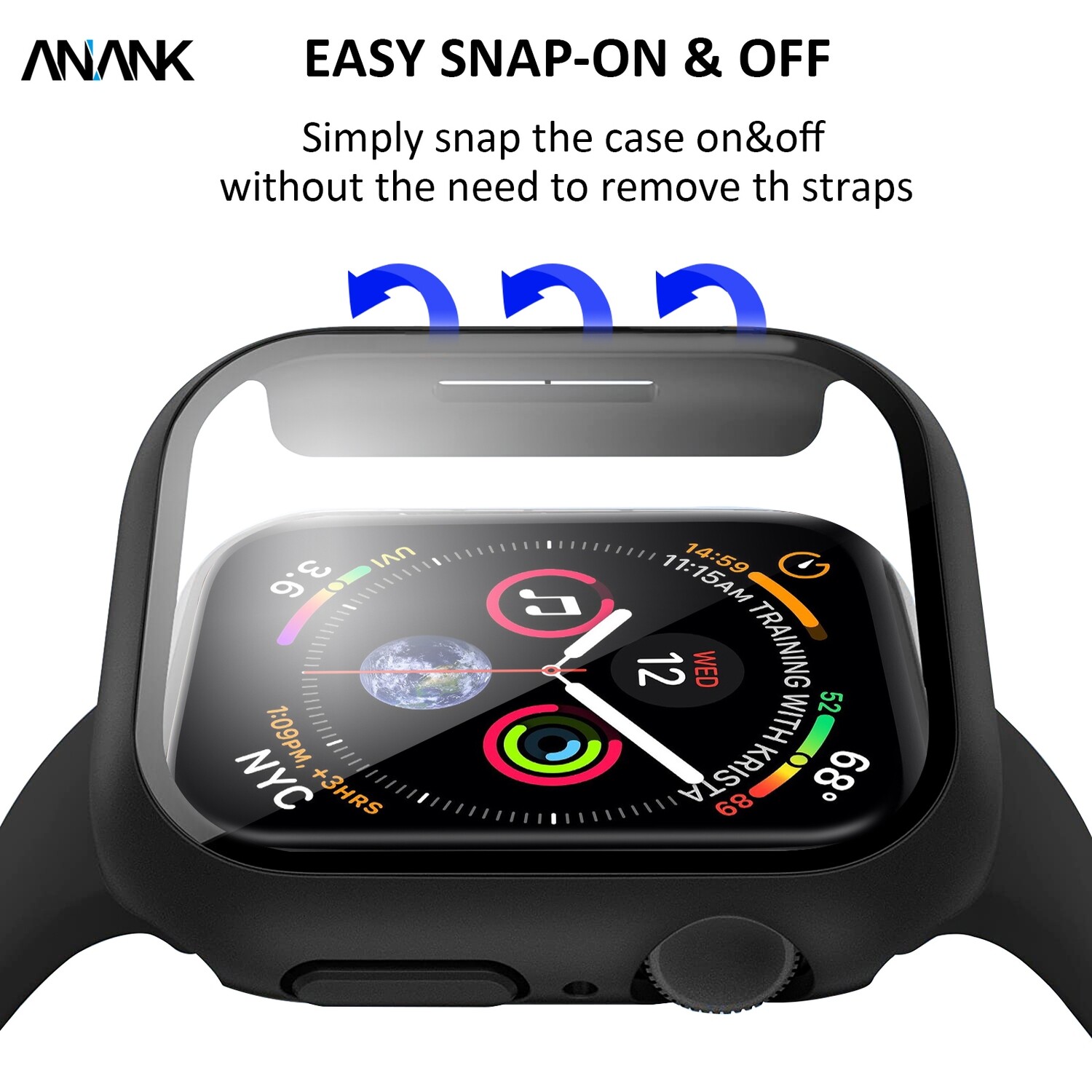Anank Apple Watch Series 7 (45mm) Screen Guard Case, White