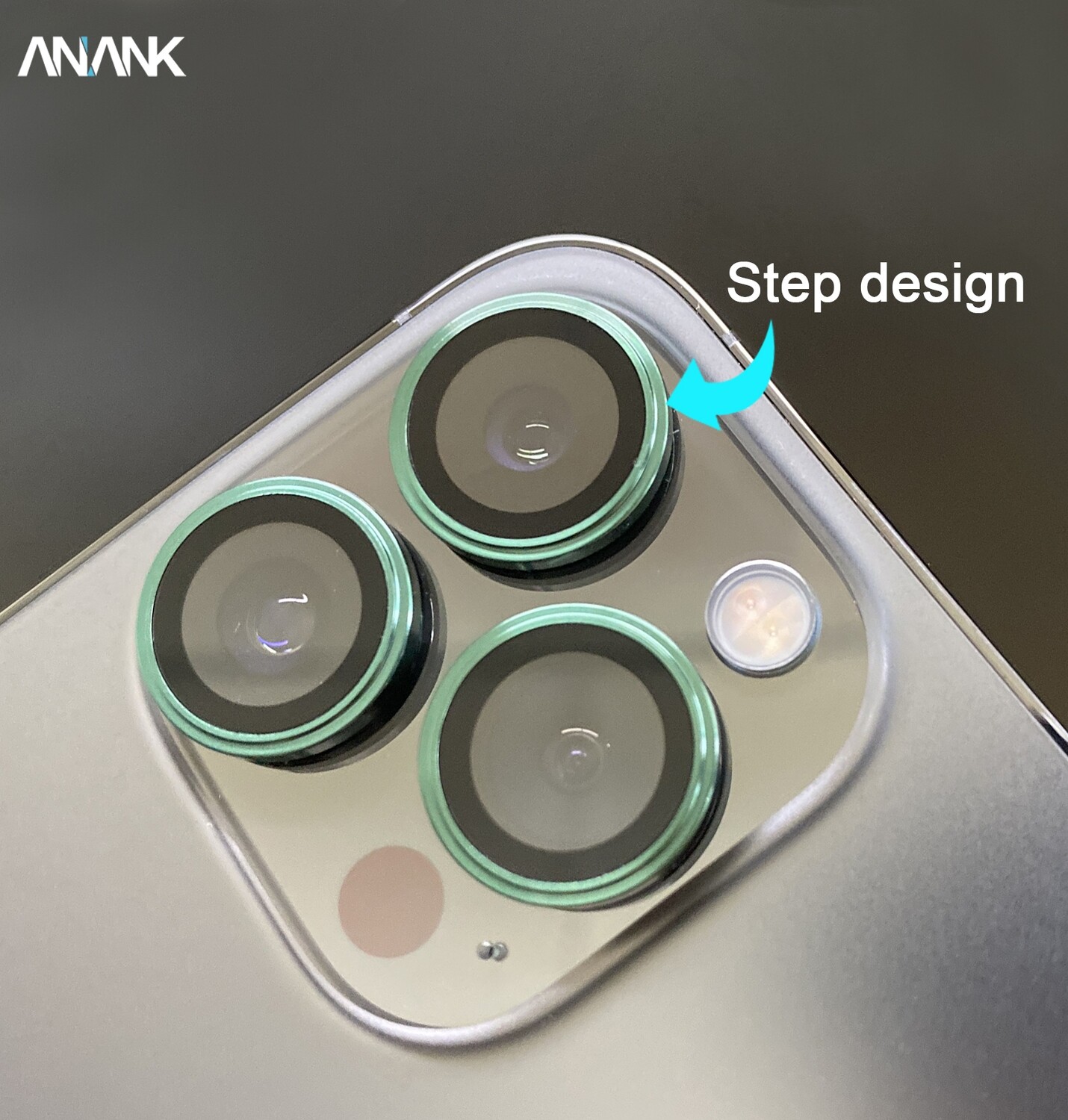 Anank iPhone 13 Pro/13 Pro Max AR Circle Lens Guard, Silver (Lens Protector)