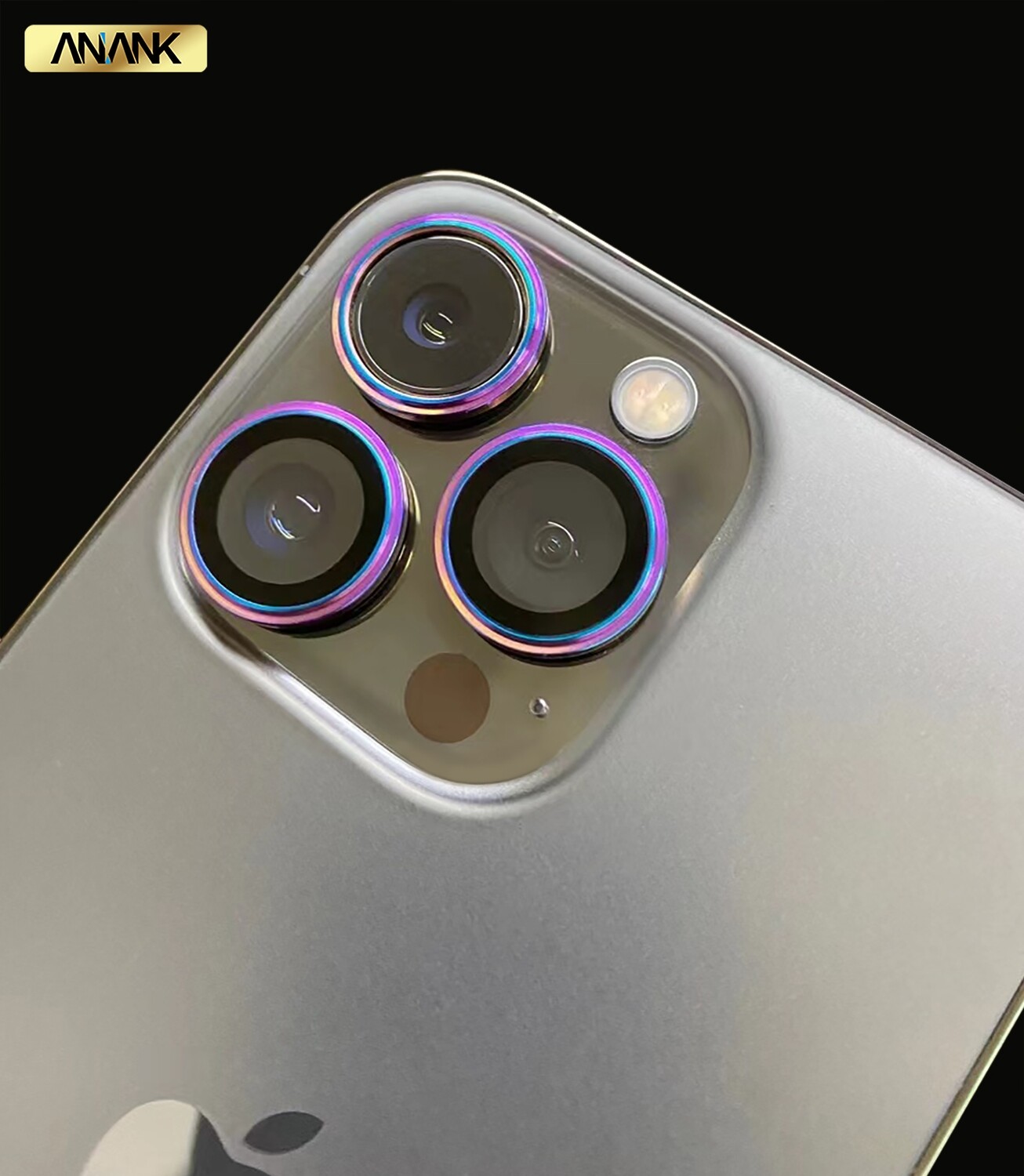 Anank iPhone 13 Pro/13 Pro Max AR Circle Lens Guard, Flamed Titanium
