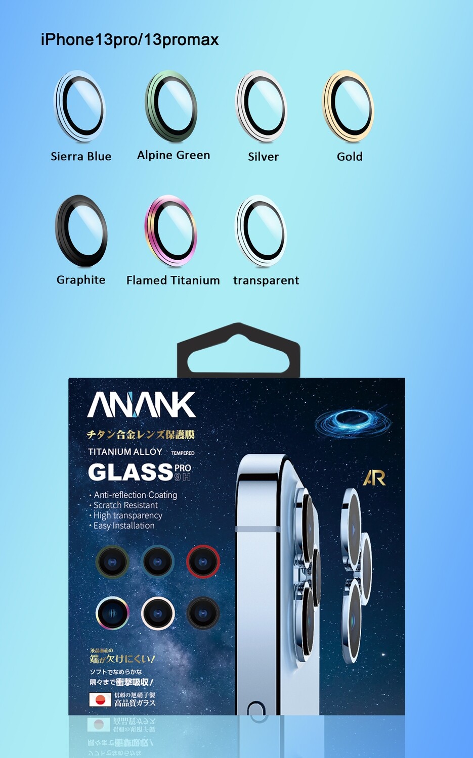 Anank iPhone 13 Pro/13 Pro Max AR Circle Lens Guard, Transparent