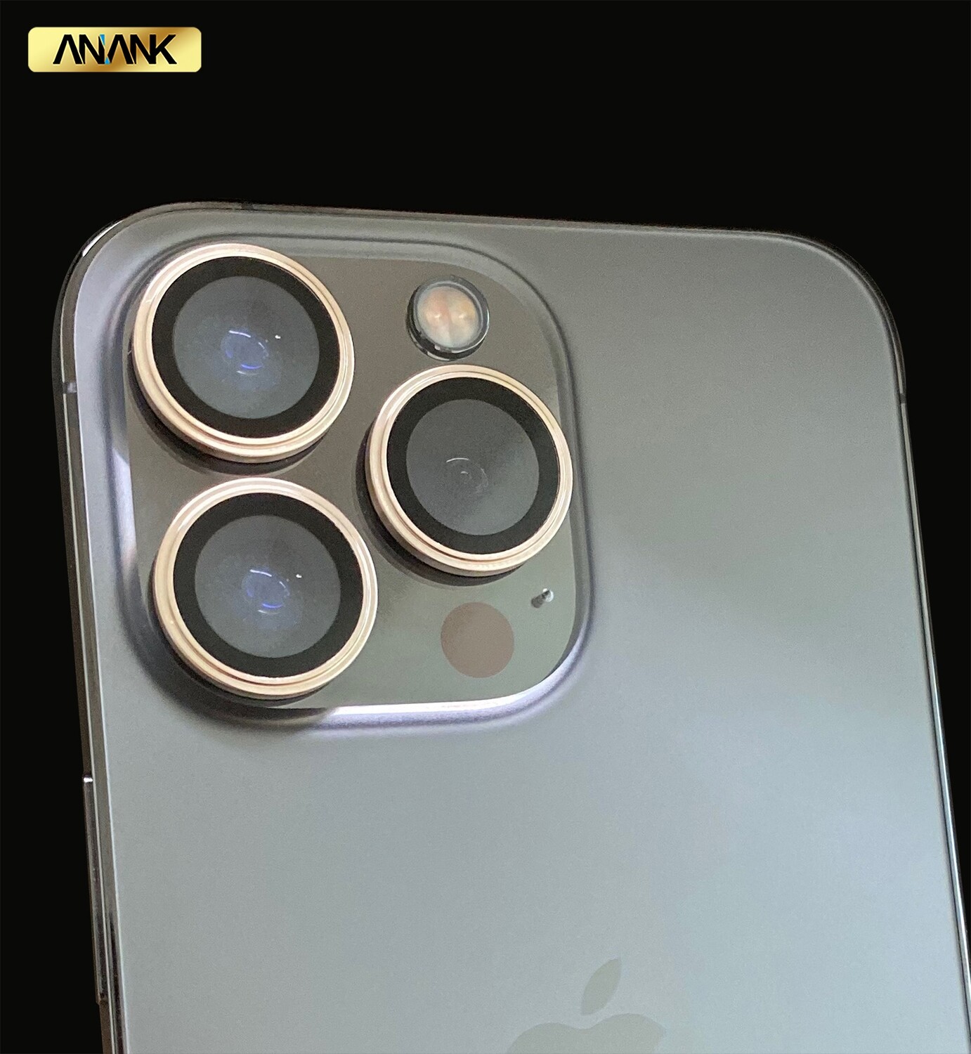 Anank iPhone 13 Pro/13 Pro Max AR Circle Lens Guard, Gold (Lens Protector)
