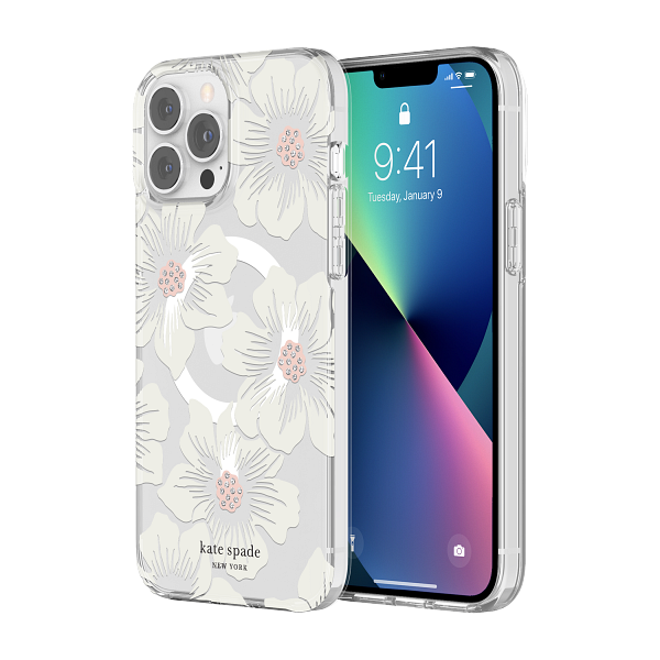 KSNY iPhone 13 Pro Max Protective Hardshell Case for MagSafe, Hollyhock Floral C
