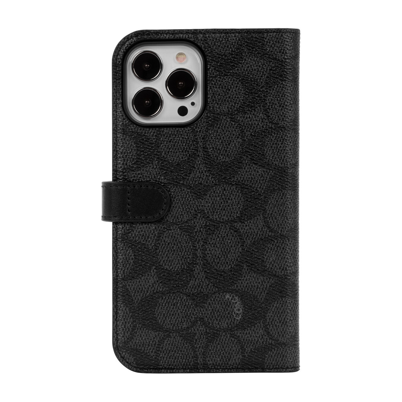 Coach iPhone 13 Pro Max Folio, Signature C Black