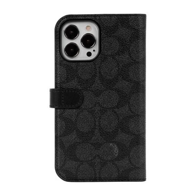 Coach iPhone 13 Pro Max Folio, Signature C Black