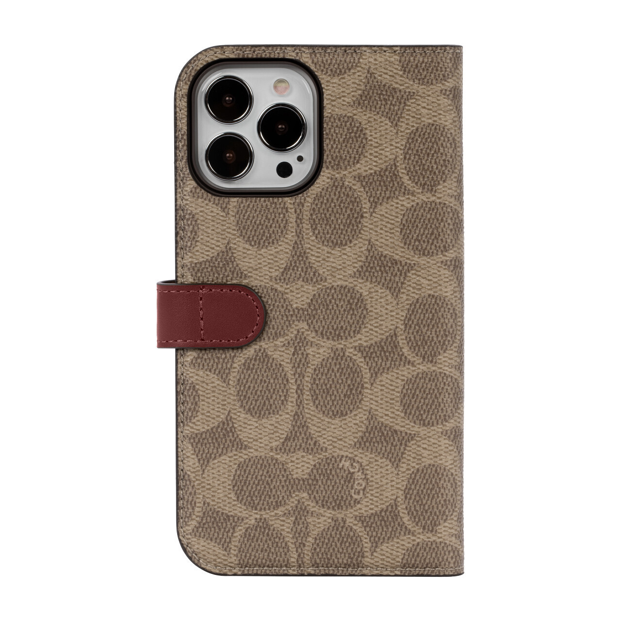 Coach iPhone 13 Pro Max Folio, Signature C Khaki