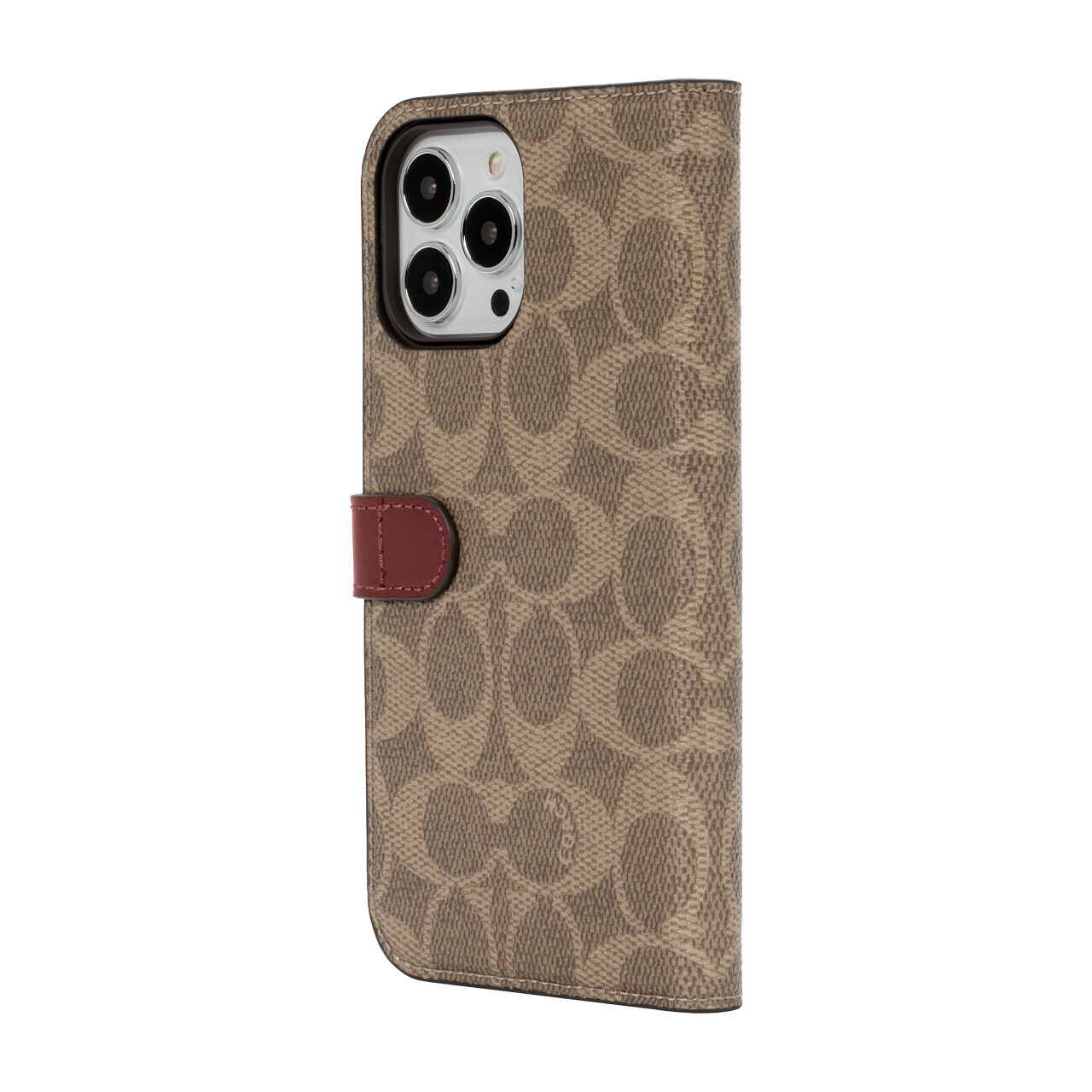 Coach iPhone 13 Pro Max Folio, Signature C Khaki