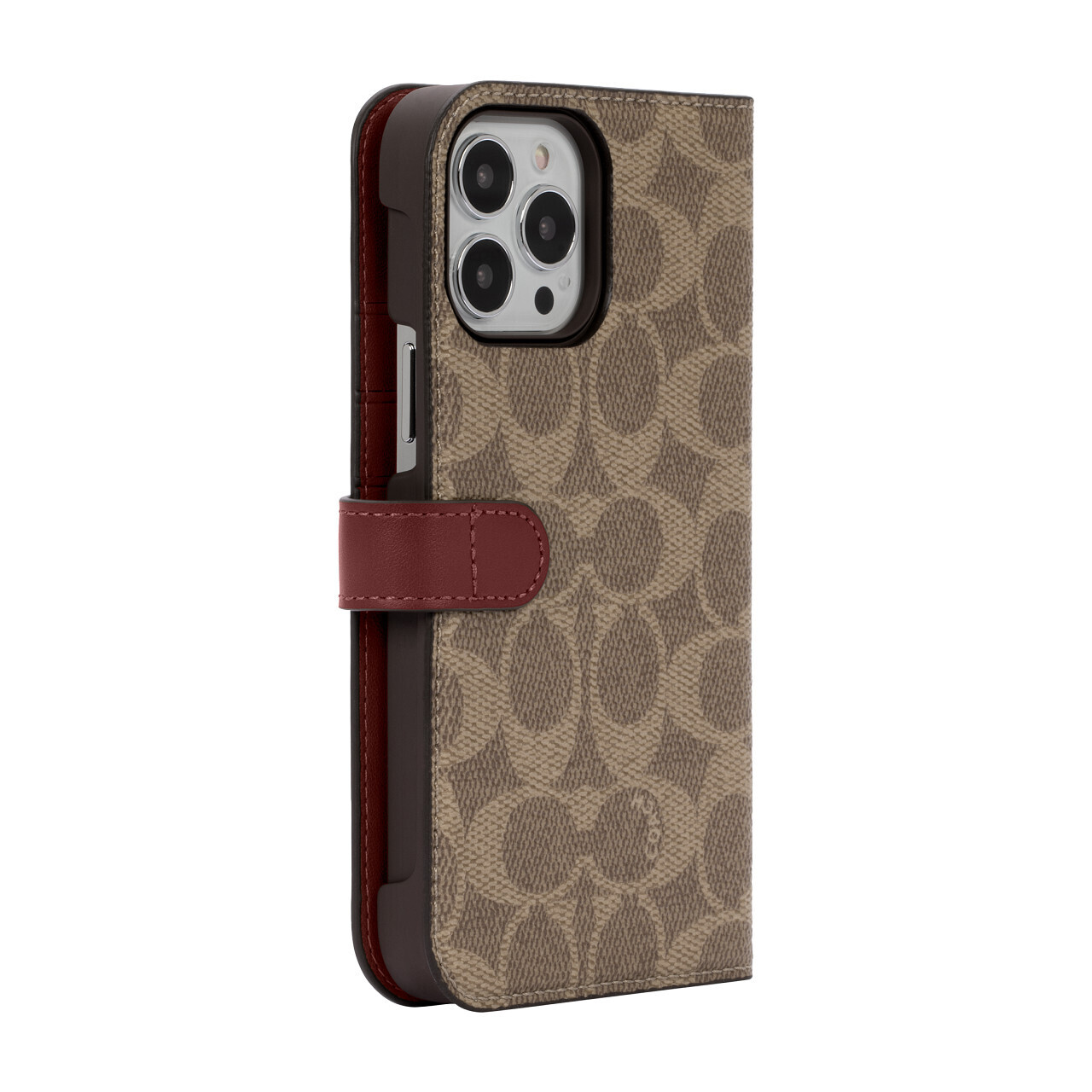 Coach iPhone 13 Pro Max Folio, Signature C Khaki