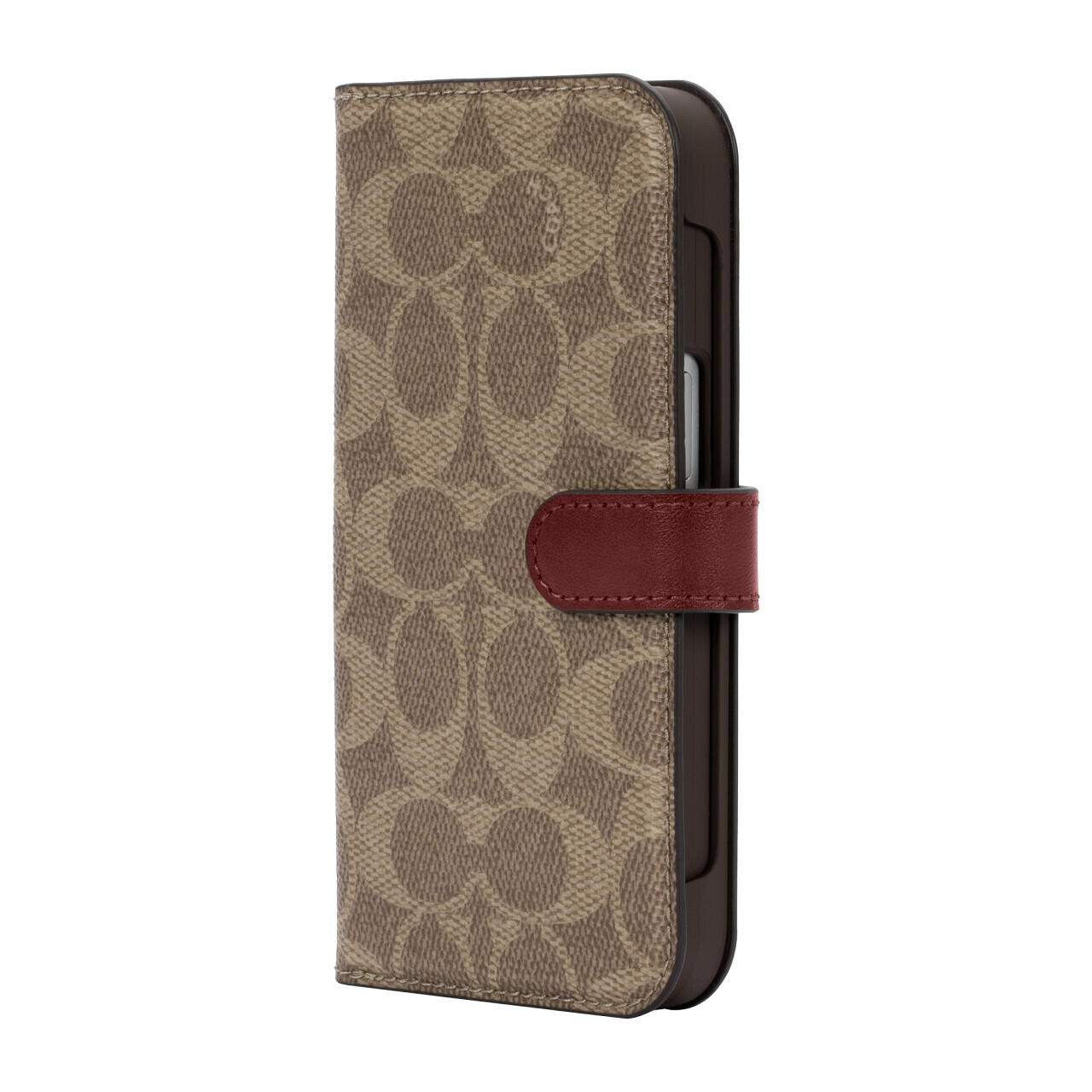 Coach iPhone 13 Folio, Signature C Khaki