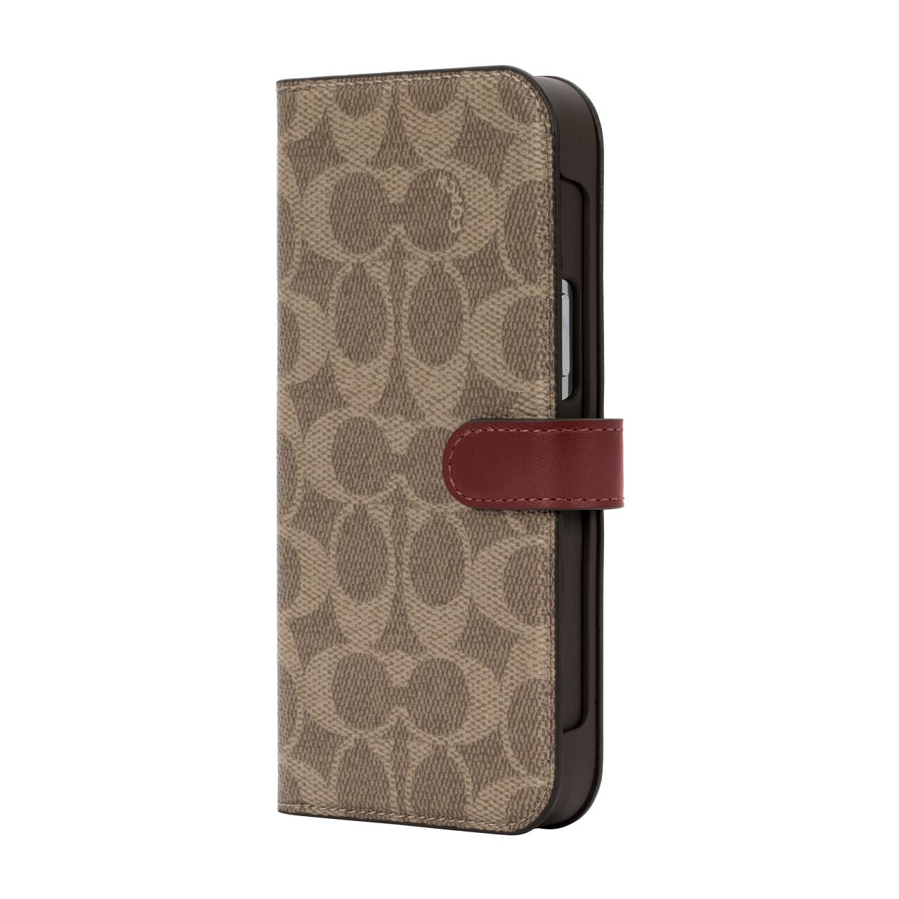 Coach iPhone 13 Pro Max Folio, Signature C Khaki