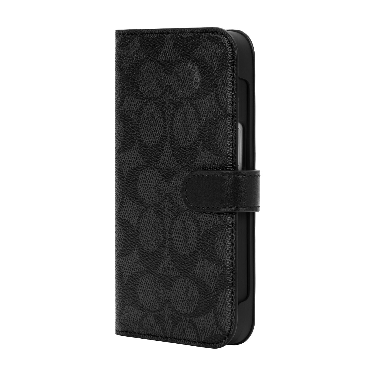 Coach iPhone 13 Folio, Signature C Black