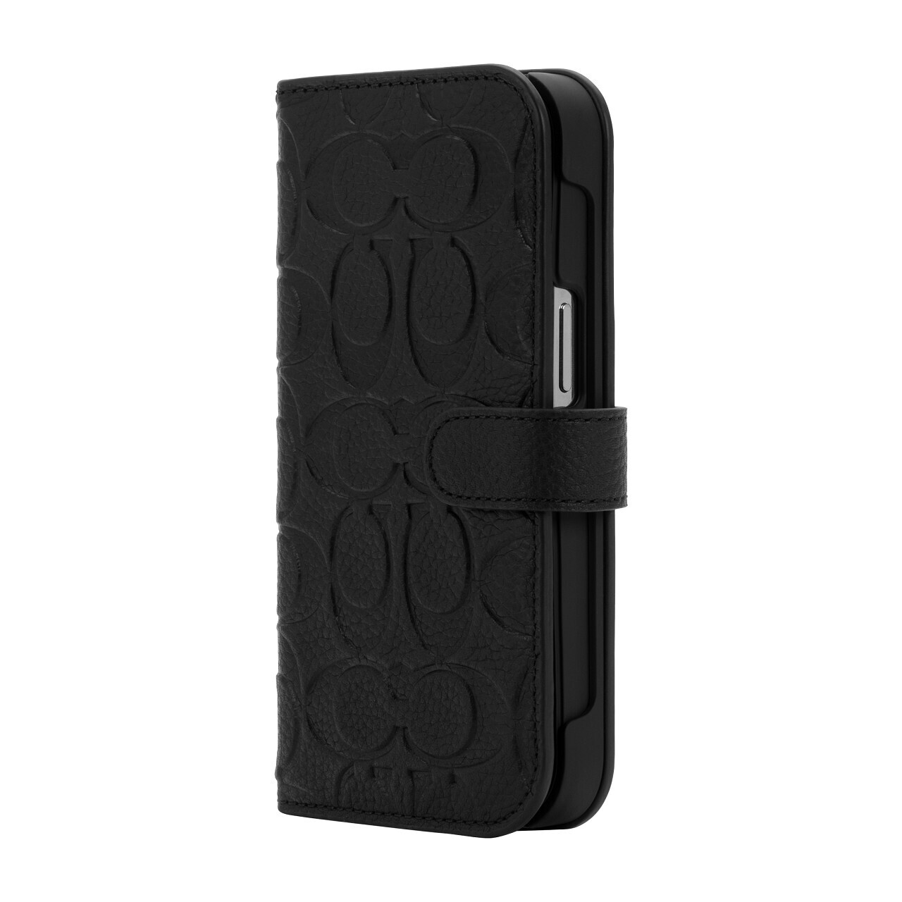 &lt;p&gt;Coach iPhone 13 Pro Leather Folio, Black Emboss Signature C Pebbled Leather&lt;/p&gt;
