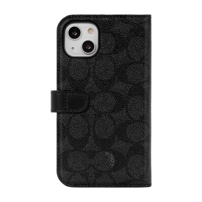 Coach iPhone 13 Folio, Signature C Black - view 1