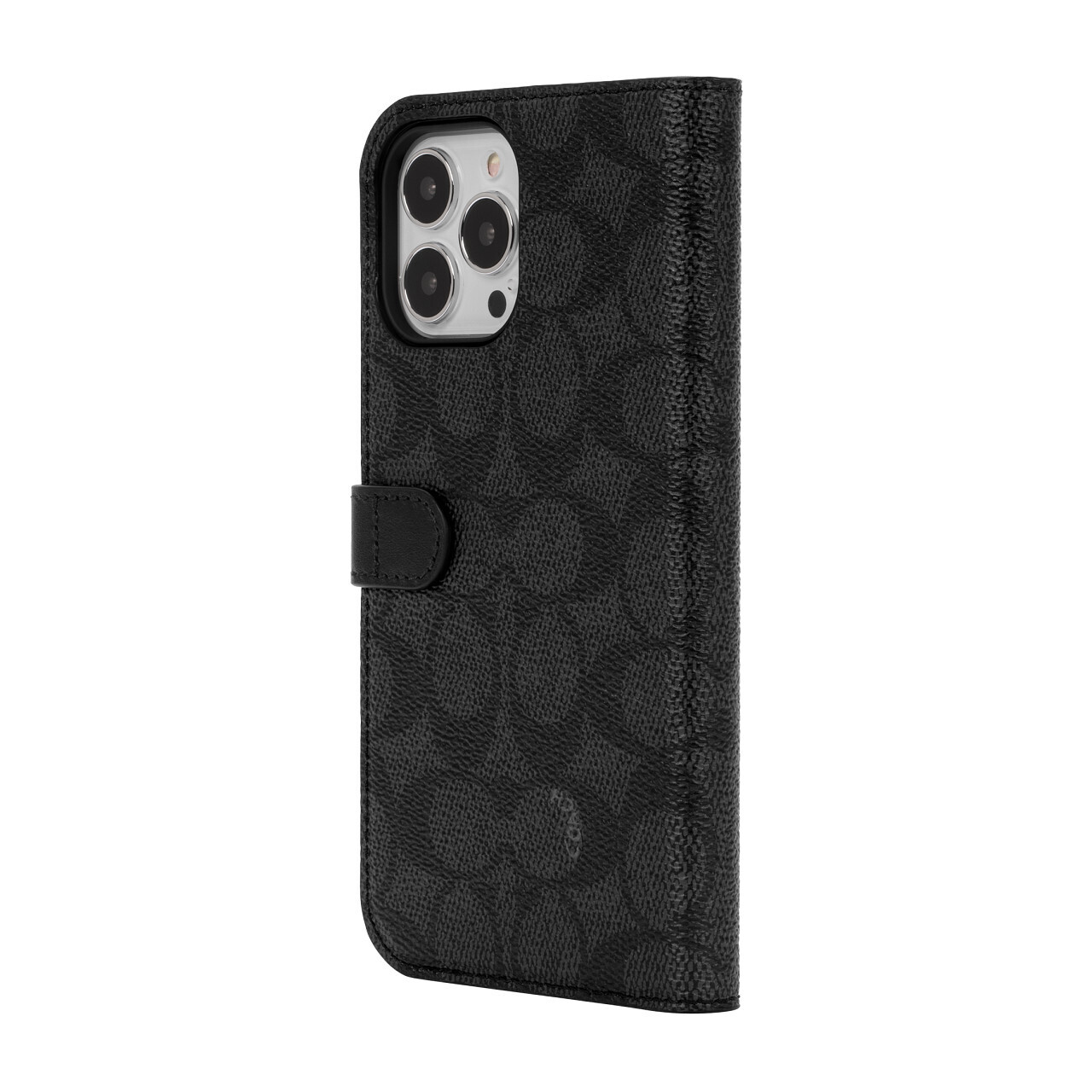 Coach iPhone 13 Pro Max Folio, Signature C Black
