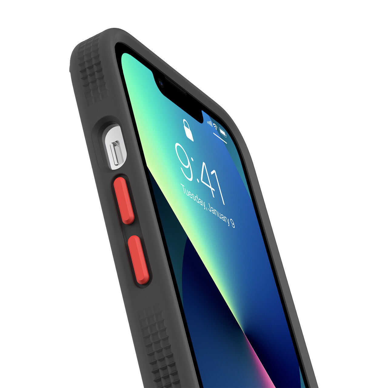 Incipio iPhone 13 Pro Optum, Meteor Gray/Raven Gray/Lava Red