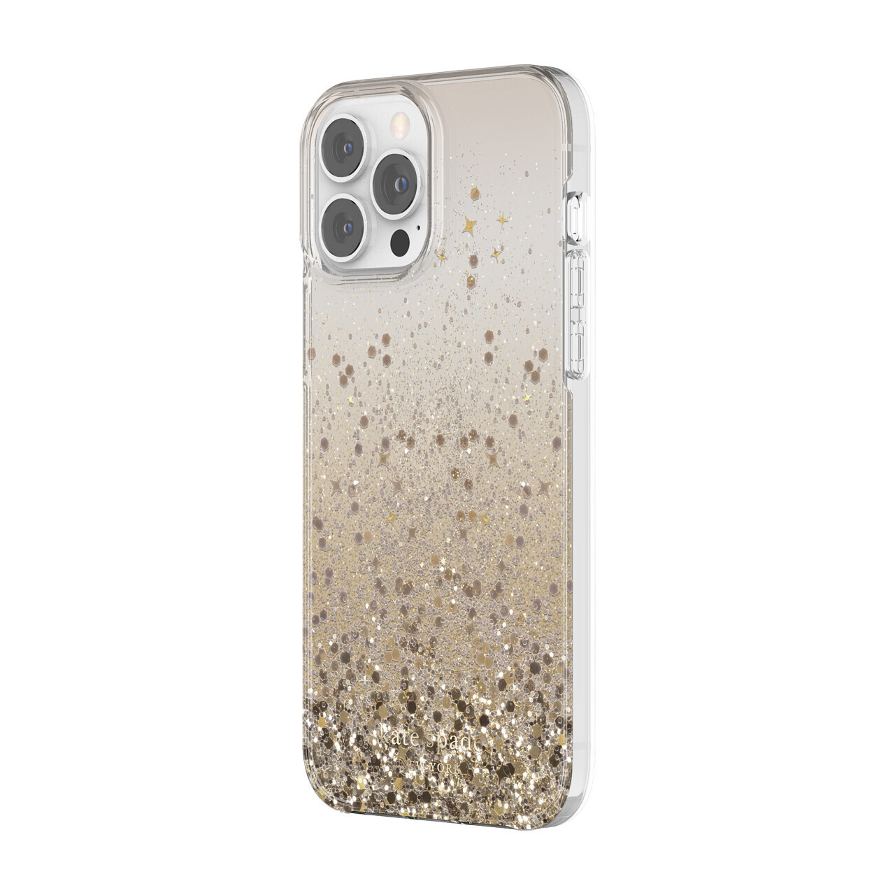 KSNY iPhone 13 Pro Max Protective Hardshell, Chunky Glitter Champagne/Gold Glitt