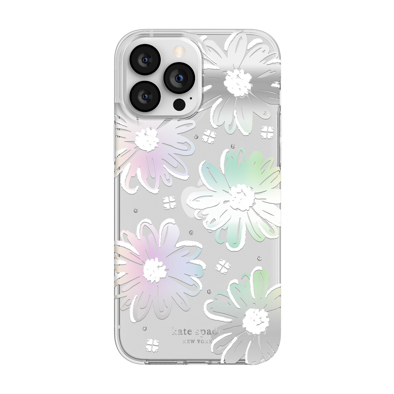 Kate Spade New York iPhone 13 Pro Max Protective Hardshell, Daisy Iridescent Foi