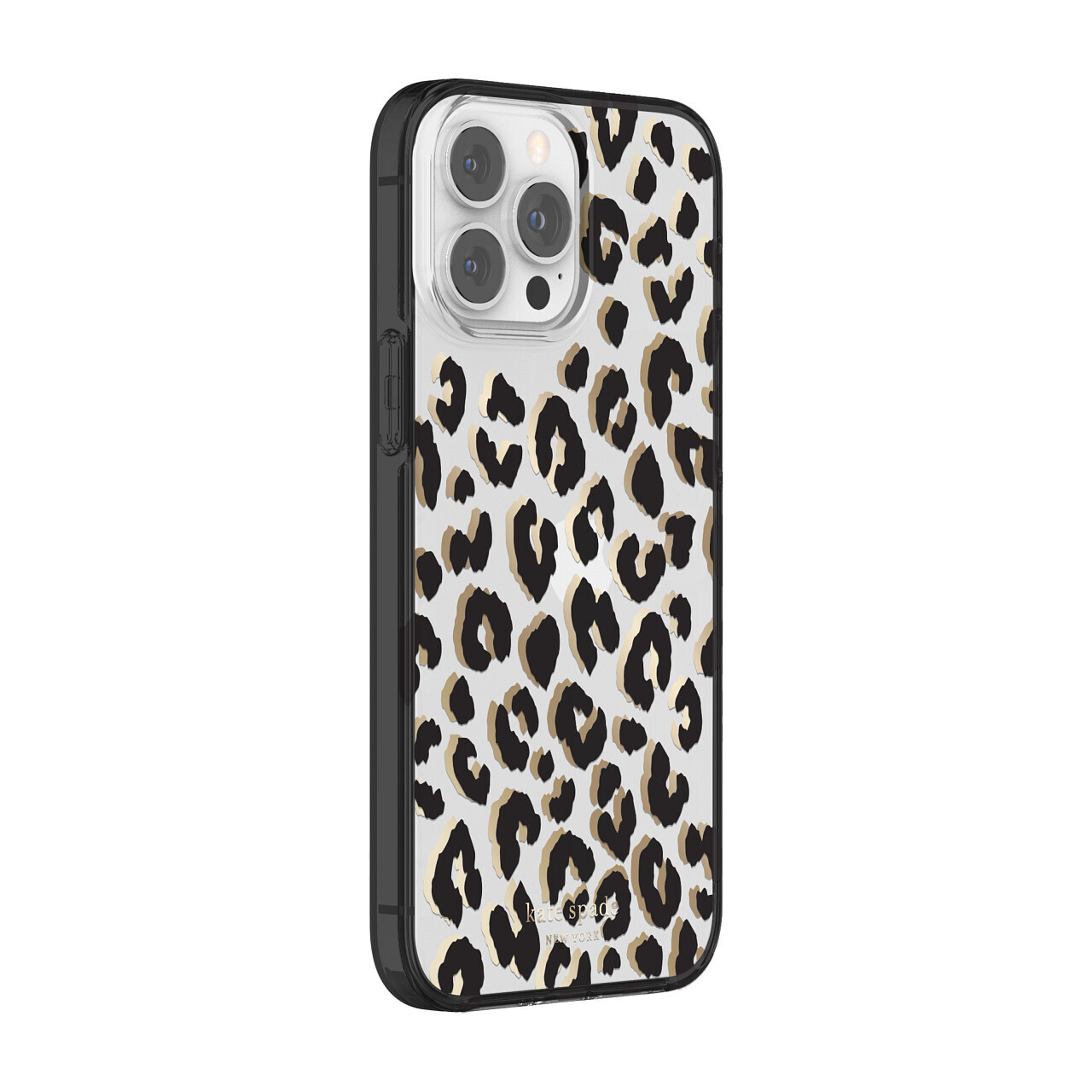 Kate Spade New York iPhone 13 Pro Max Protective Hardshell, City Leopard Black/G