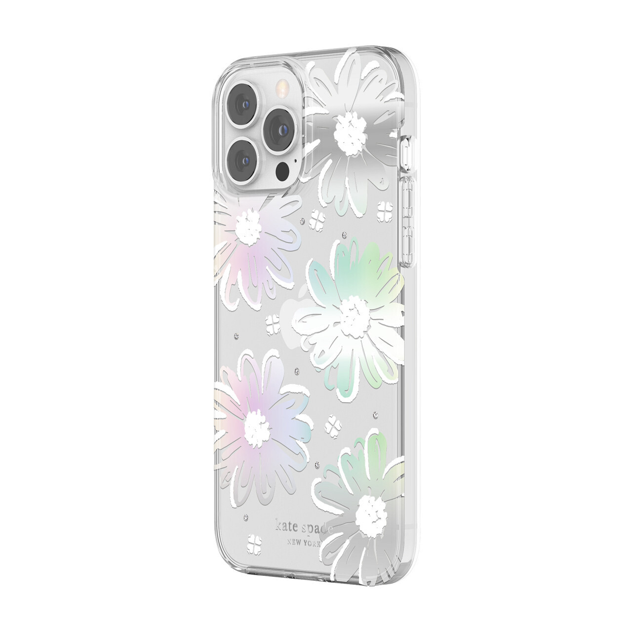 Kate Spade New York iPhone 13 Pro Max Protective Hardshell, Daisy Iridescent Foi