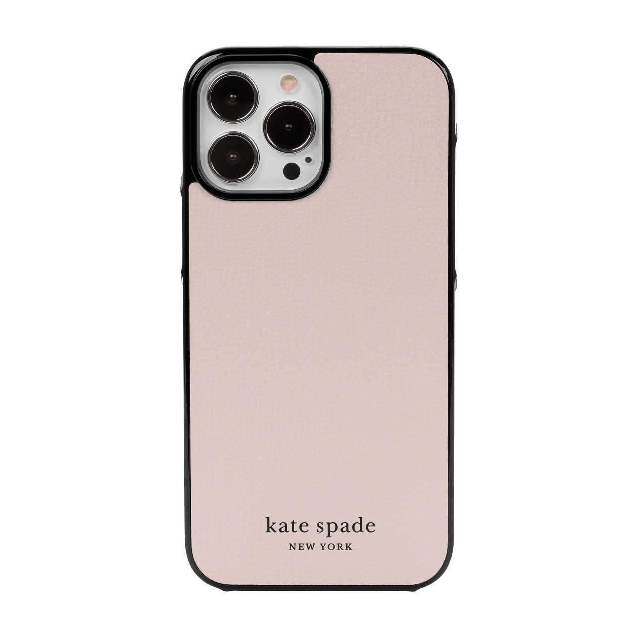 Kate Spade New York iPhone 13 Pro Max Wrap, Pale Vellum/Black Bumper/Black Logo