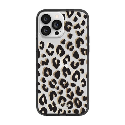 Kate Spade New York iPhone 13 Pro Max Protective Hardshell, City Leopard Black/G