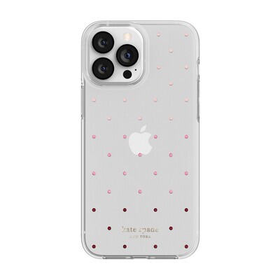 Kate Spade New York iPhone 13 Pro Max Protective Hardshell, Pin Dot Ombre/Pink/C