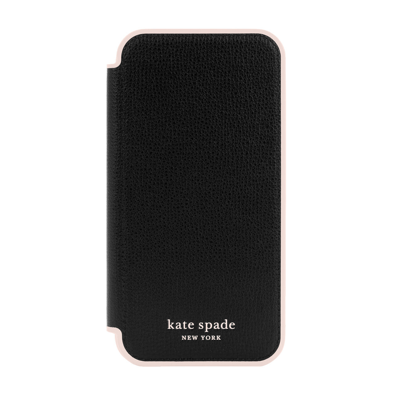 Kate Spade New York iPhone 13 Pro Folio, Black/Pale Vellum Border/Pale Vellum Lo