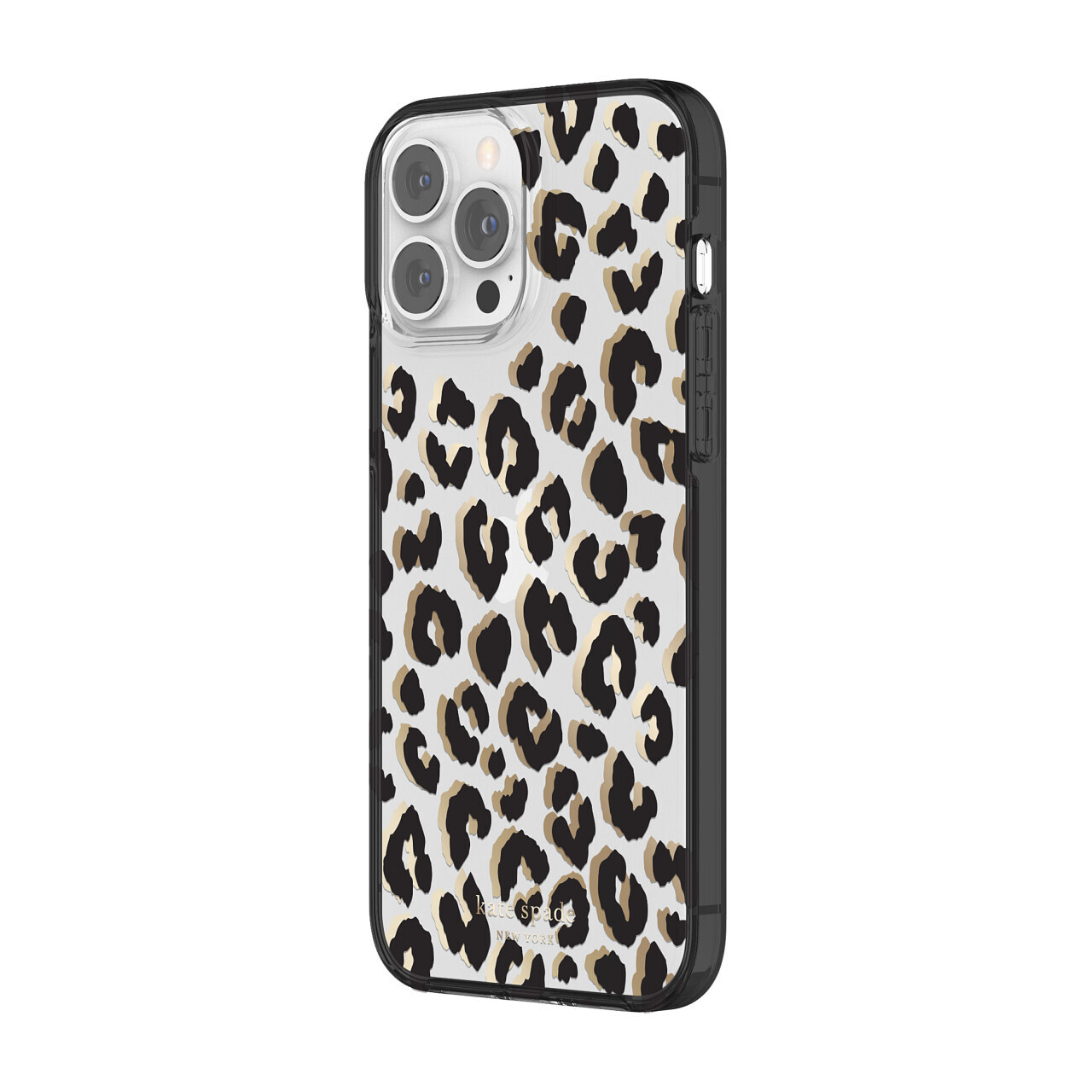 Kate Spade New York iPhone 13 Pro Max Protective Hardshell, City Leopard Black/G