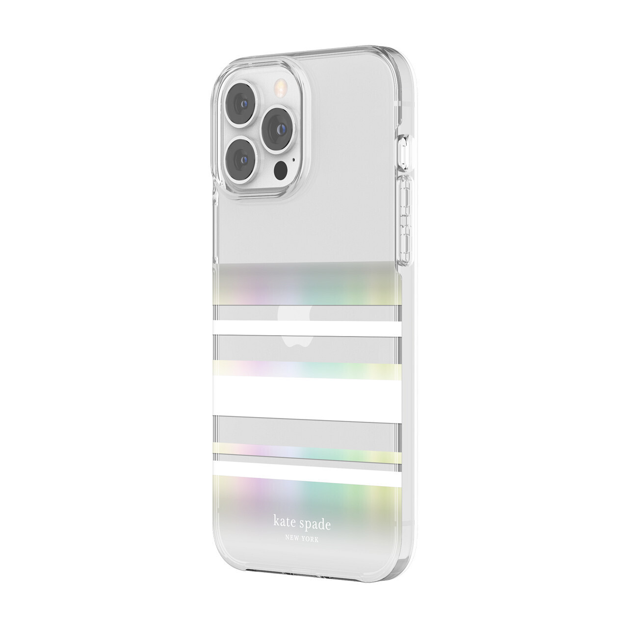 Kate Spade New York iPhone 13 Pro Protective Hardshell, Park Stripe/White/Irides