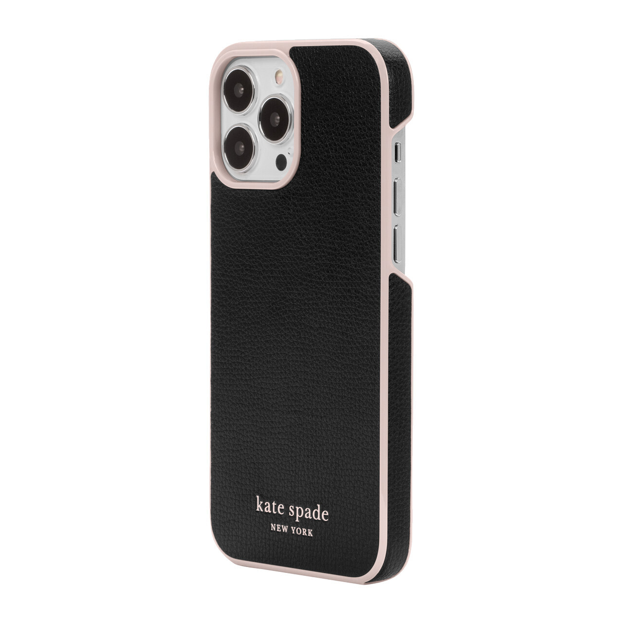 Kate Spade New York iPhone 13 Pro Wrap, Black/Pale Vellum Bumper/Pale Vellum Log