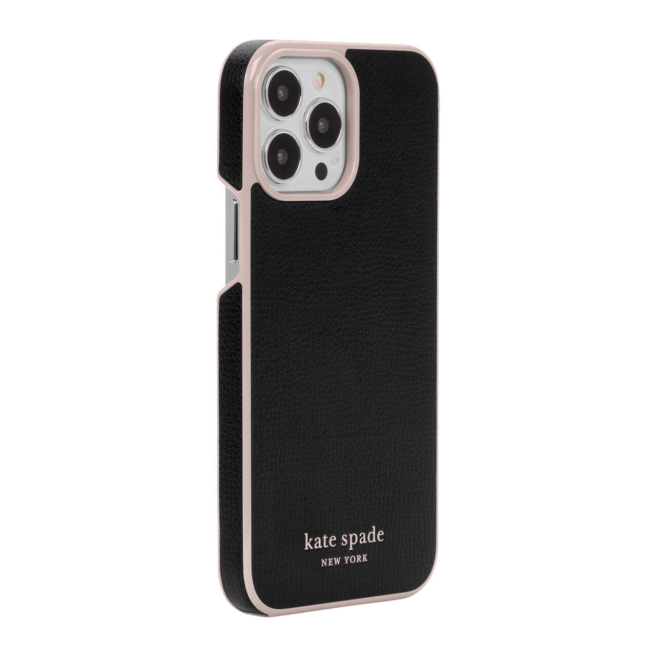 Kate Spade New York iPhone 13 Pro Wrap, Black/Pale Vellum Bumper/Pale Vellum Log