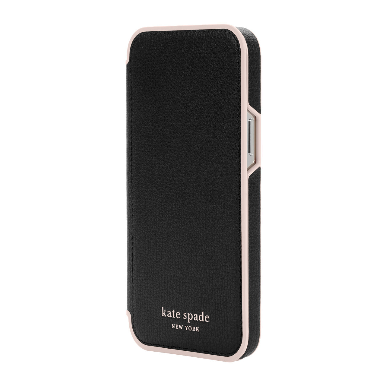 Kate Spade New York iPhone 13 Pro Folio, Black/Pale Vellum Border/Pale Vellum Lo