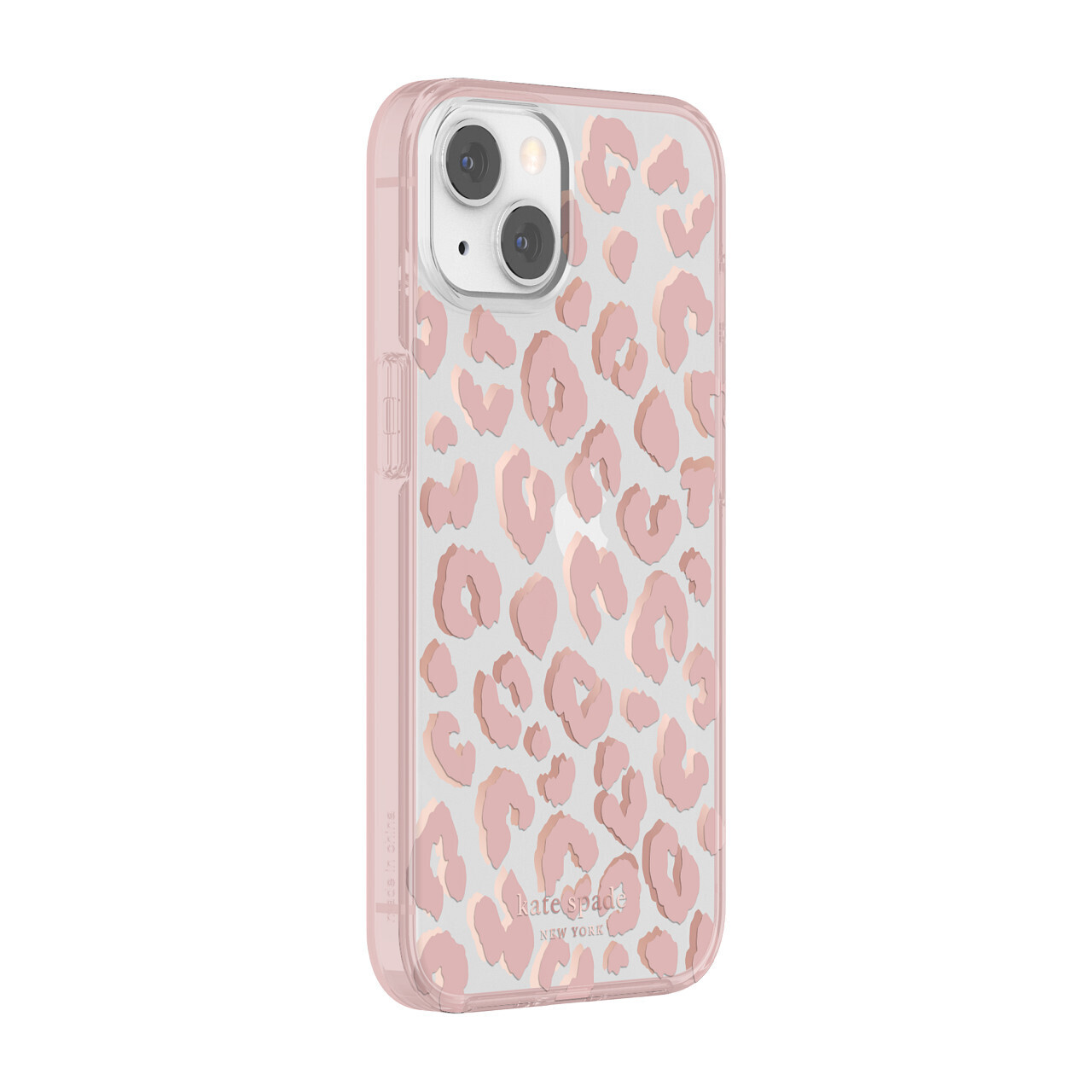 Kate Spade New York iPhone 13 Protective Hardshell, City Leopard Pink/Rose Gold