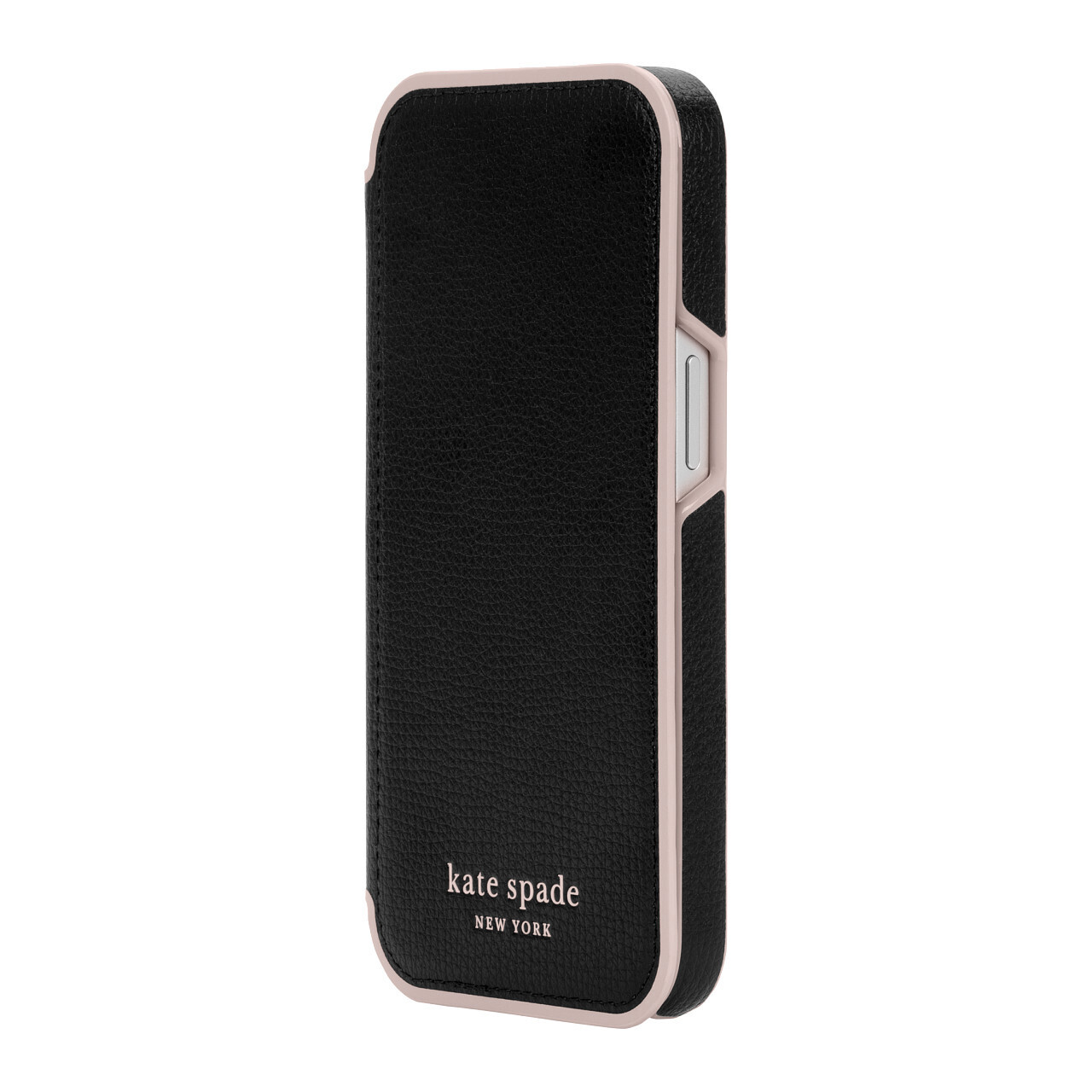Kate Spade New York iPhone 13 Wrap, Black/Pale Vellum Bumper/Pale Vellum Logo
