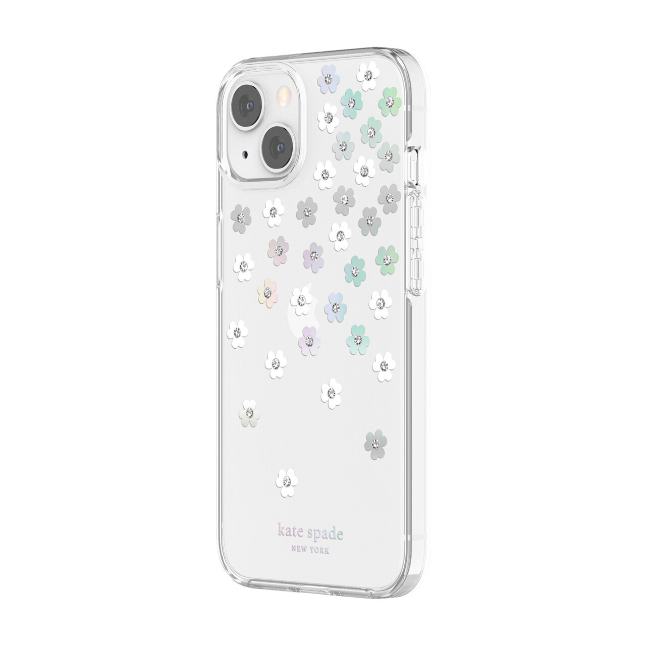Kate Spade New York iPhone 13 Protective Hardshell, Scattered Flowers/Iridescent
