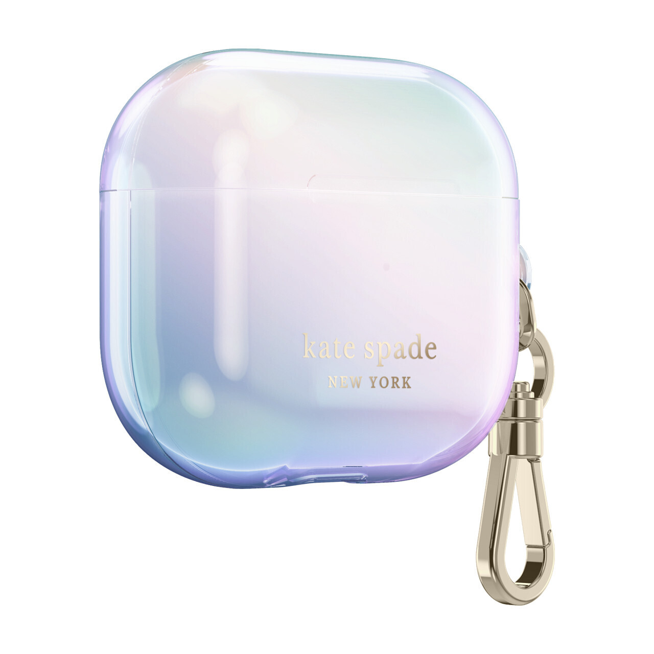 Kate Spade New York AirPods 3 Protective Case, Iridescent/Gold Foil Logo/Premium