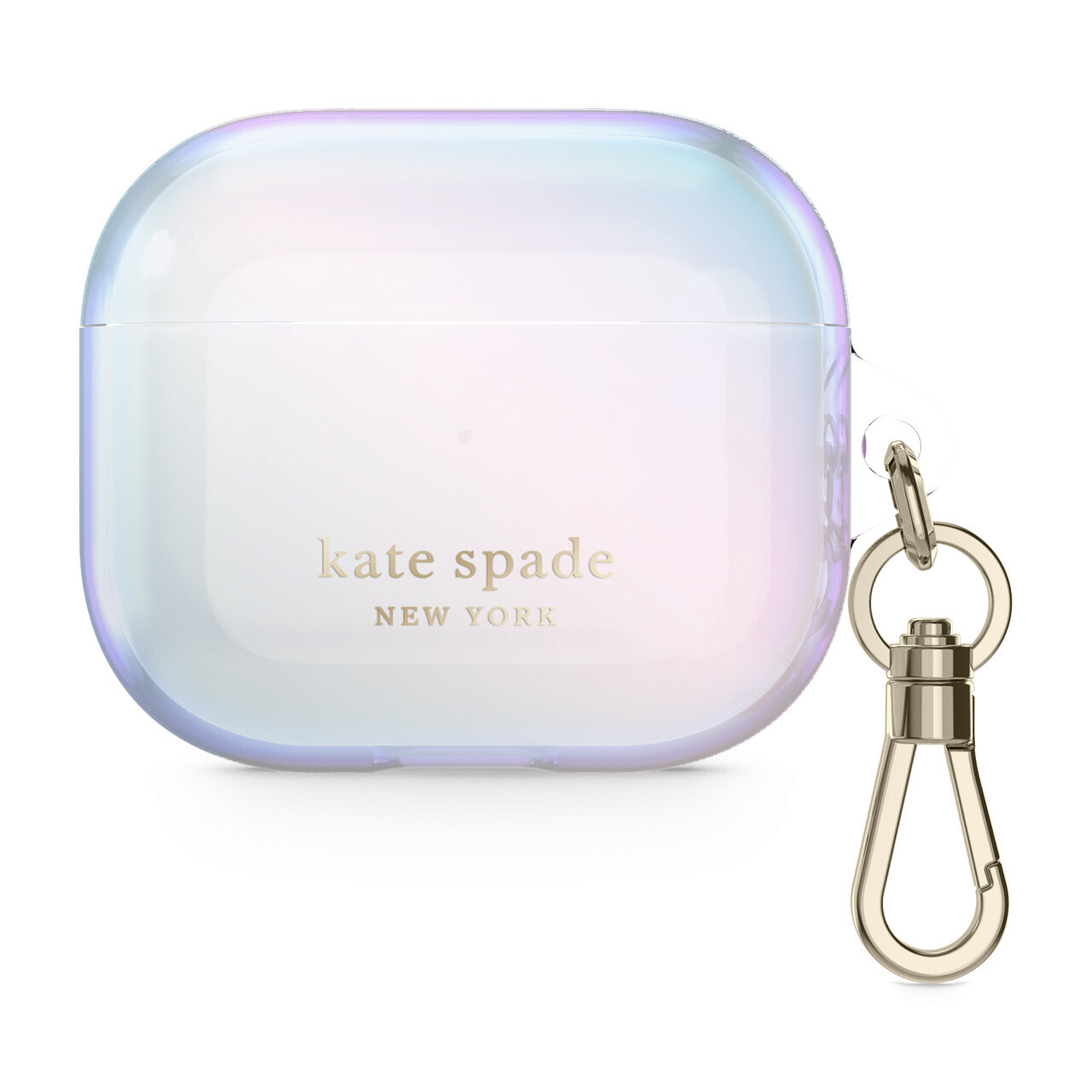 Kate Spade New York AirPods 3 Protective Case, Iridescent/Gold Foil Logo/Premium