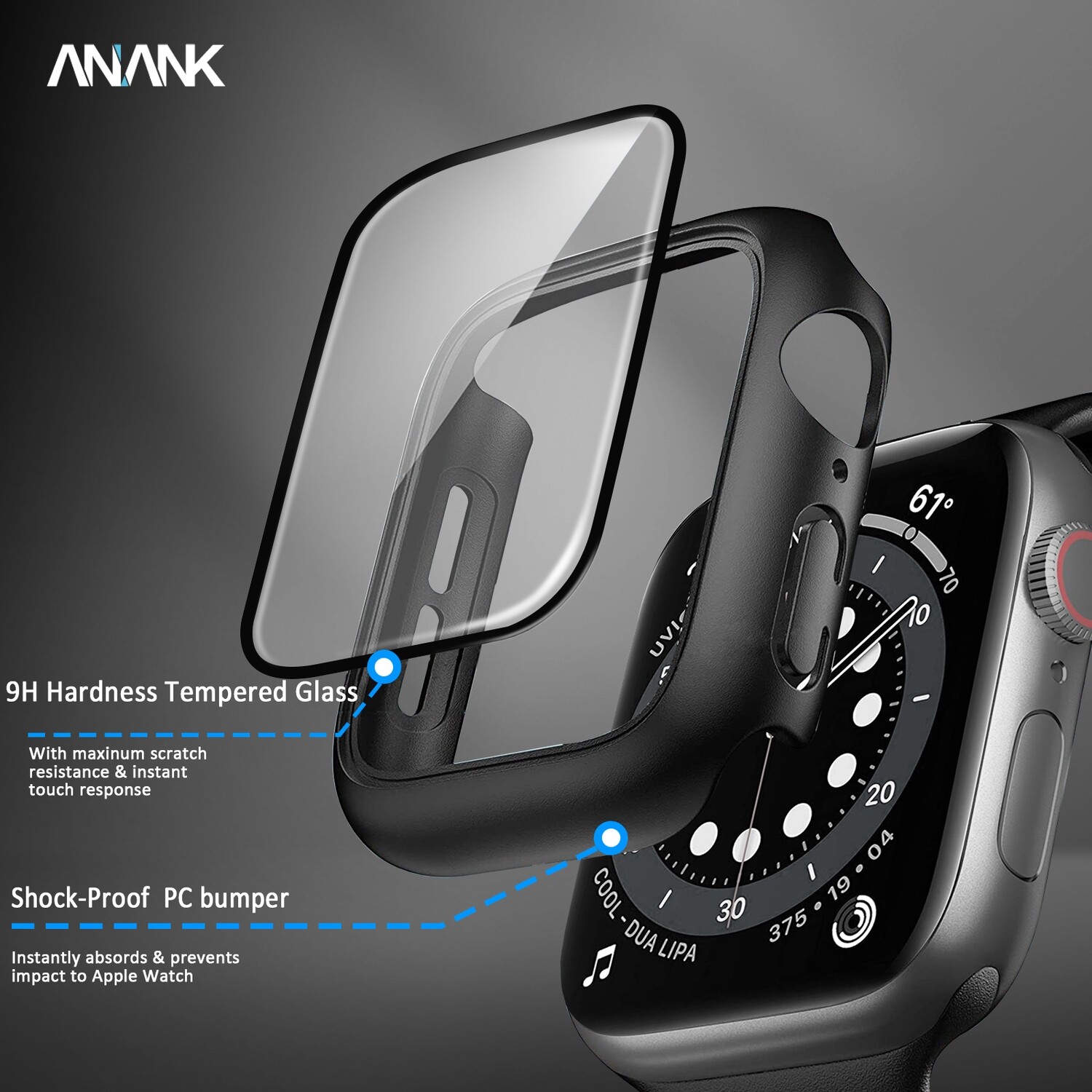 Anank Apple Watch Series (38mm) Screen Guard Case, Transparent