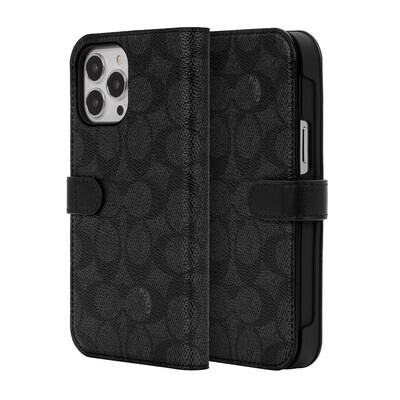 Coach iPhone 13 Pro Max Folio, Signature C Black