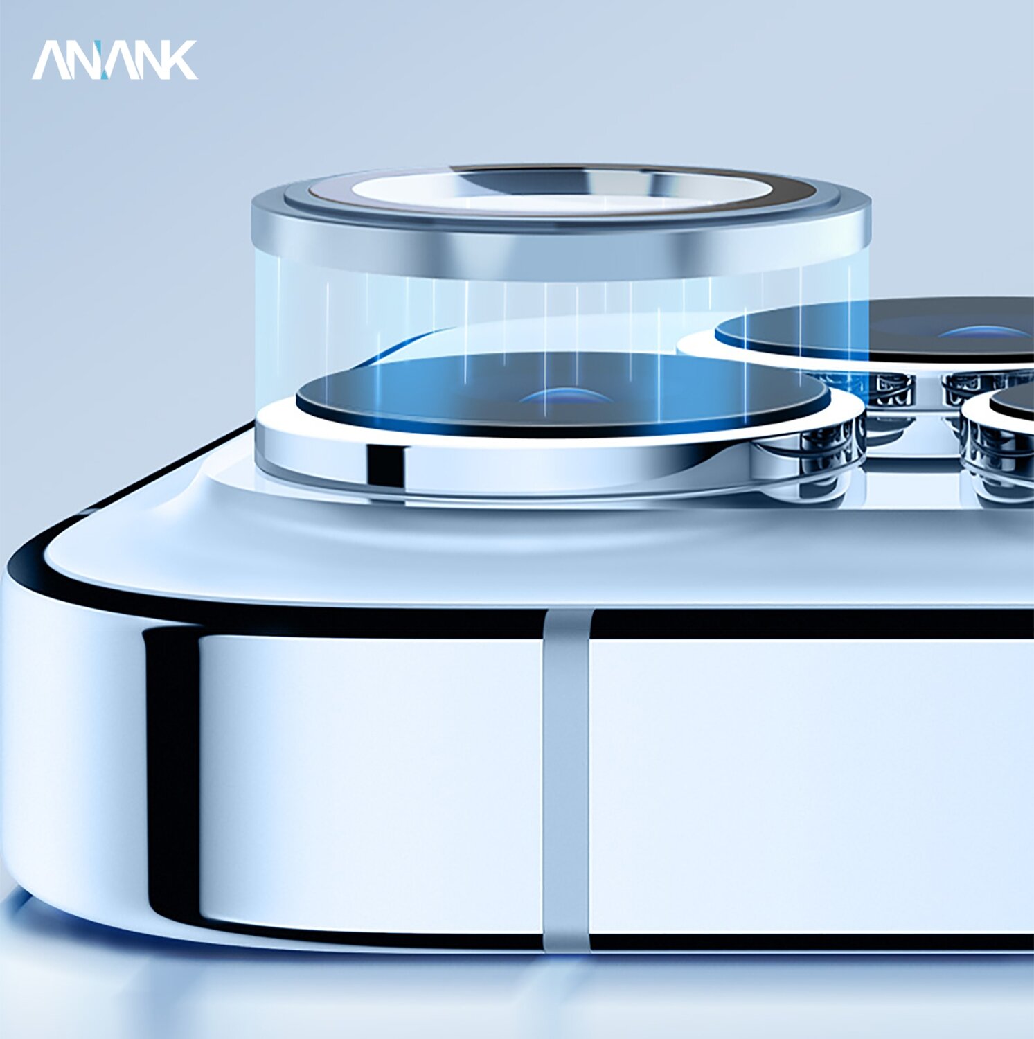 Anank iPhone 13 Pro/13 Pro Max AR Circle Lens Guard, Silver (Lens Protector)
