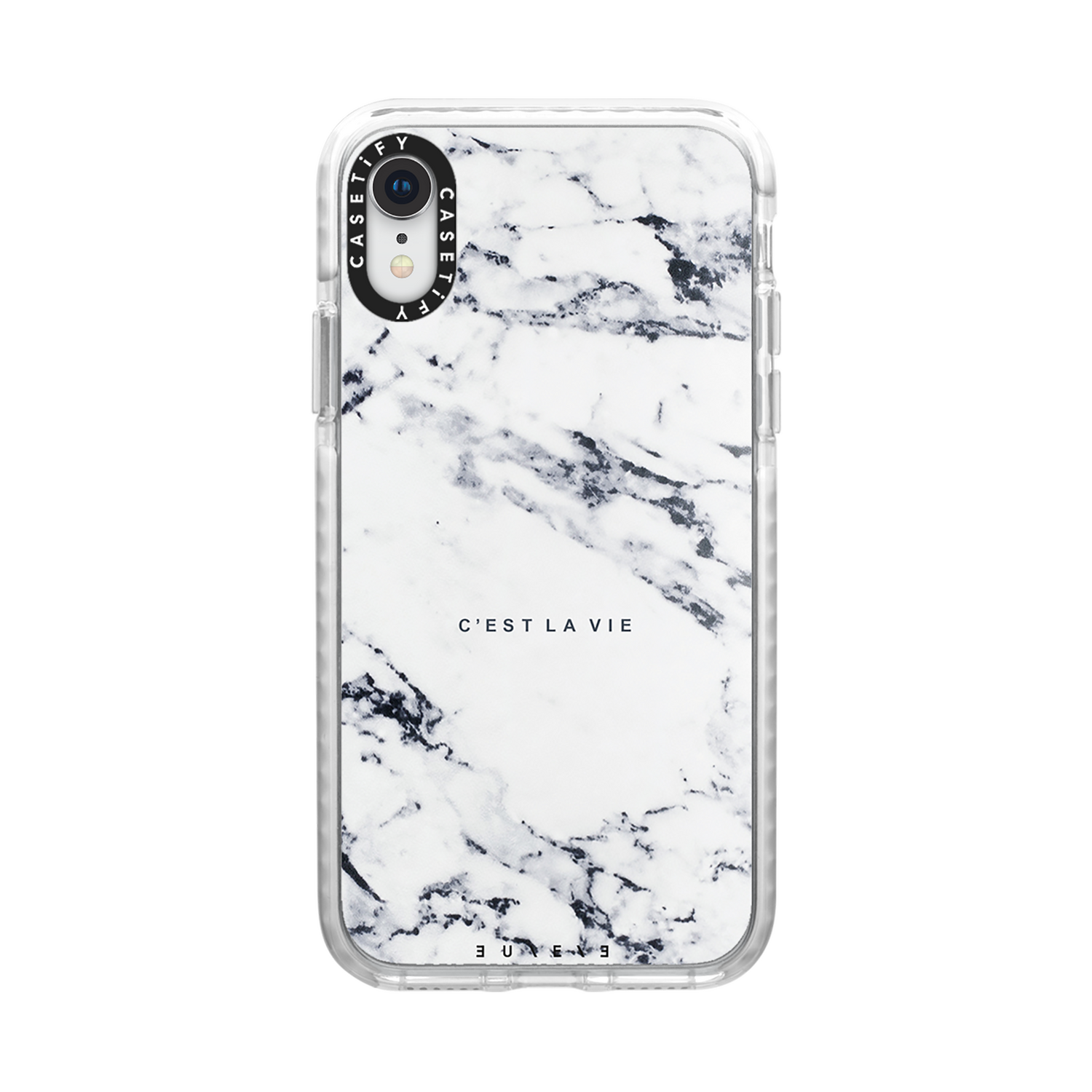 Casetify iPhone XR Impact Case, Frost C&#39;est La Vie/E/Marble
