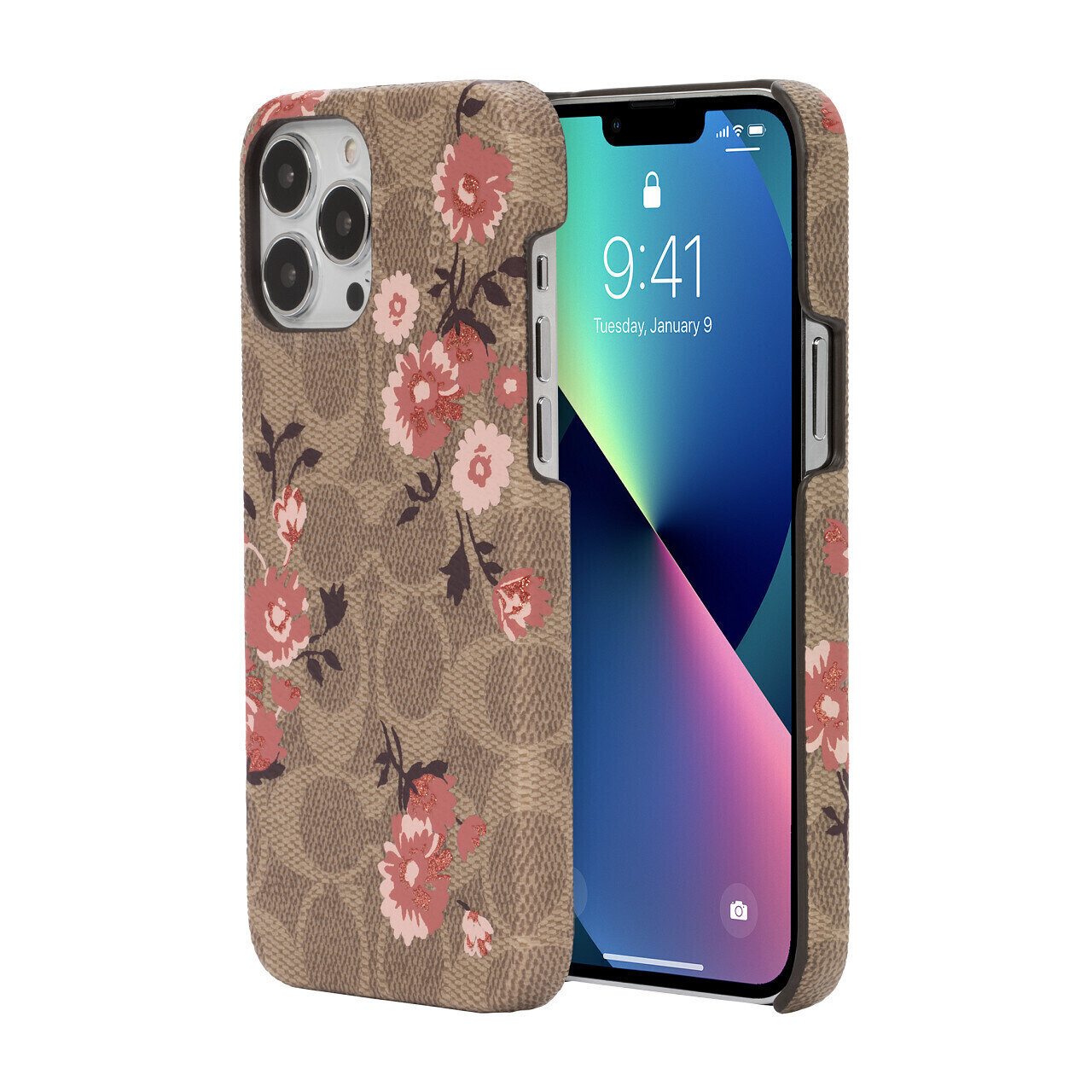 Coach iPhone 13 Pro Max Slim Wrap, Prairie Rose Signature C