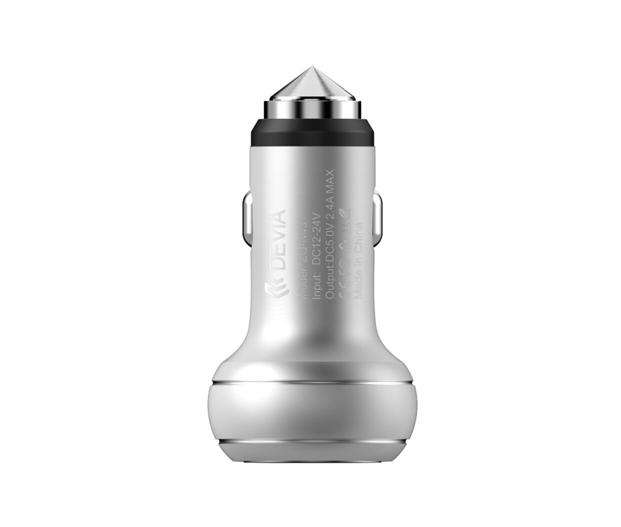 Devia Car Charger Dual USB Port Thor, Silver (2.4 A)