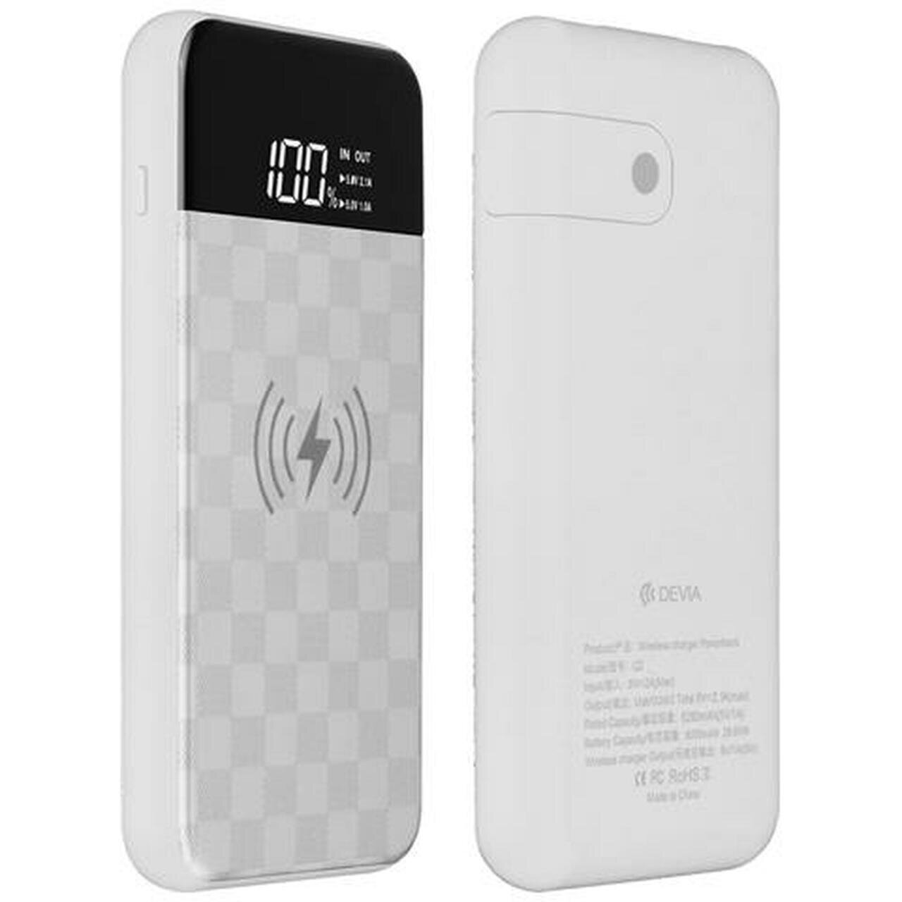 6938595308314-Devia Wireless Power Bank (8,000mAh), White