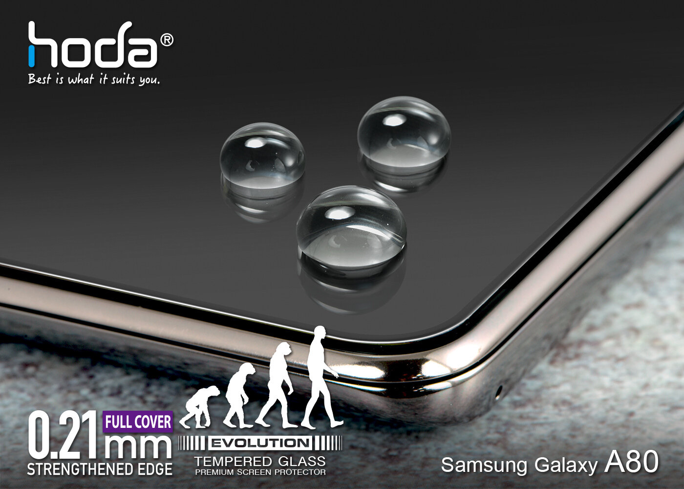 514207-Hoda Samsung Galaxy A80 Tempered Glass, Evolution