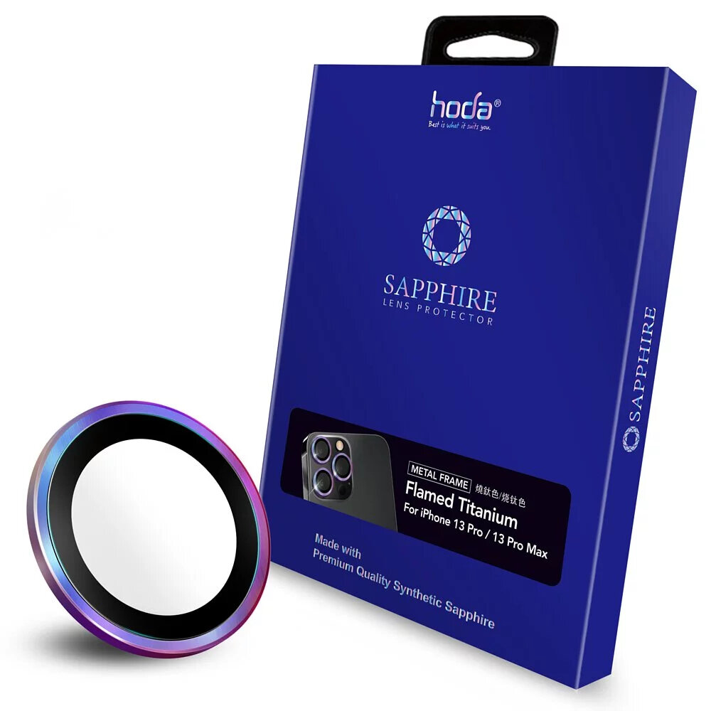 Hoda iPhone 13 Pro/13 Pro Max Sapphire Lens Protector, Flamed Titanium (3PCS)