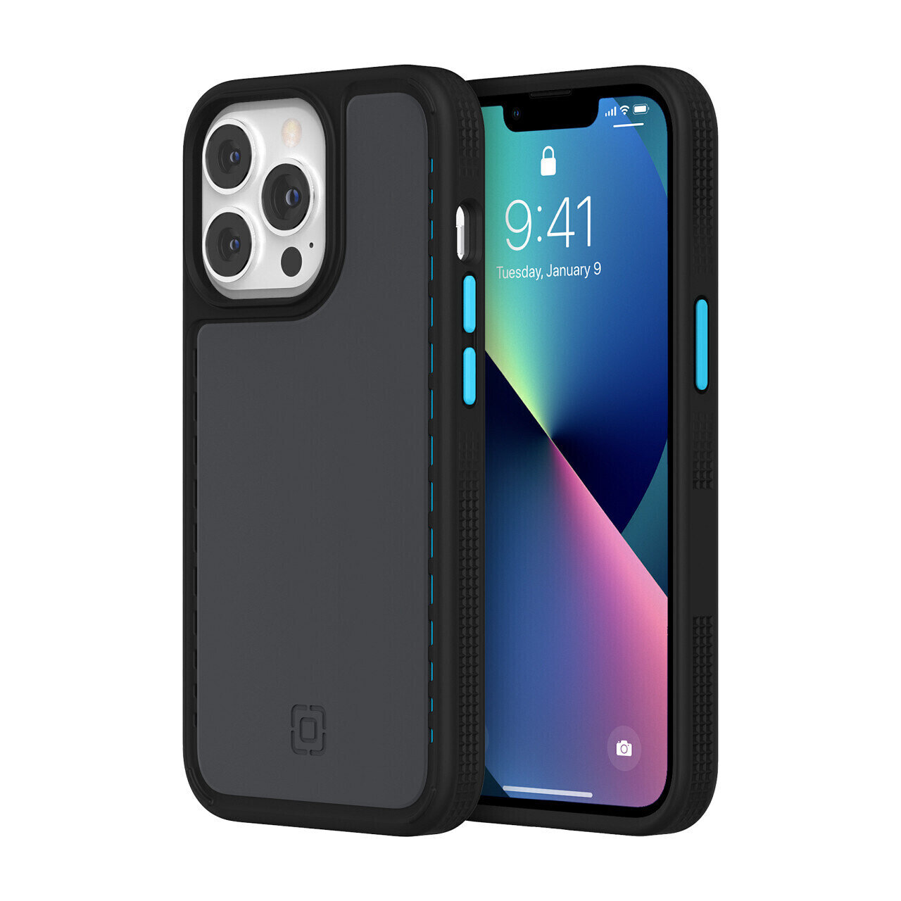 Incipio iPhone 13 Pro Optum, Black Oyster/Black/Electric Blue