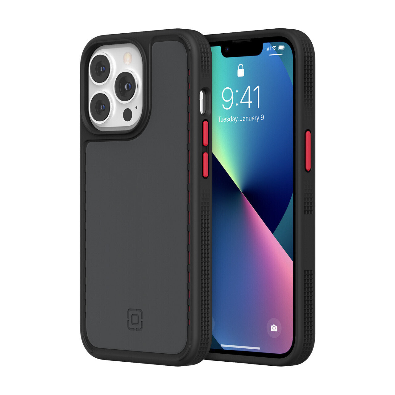 Incipio iPhone 13 Pro Optum, Meteor Gray/Raven Gray/Lava Red