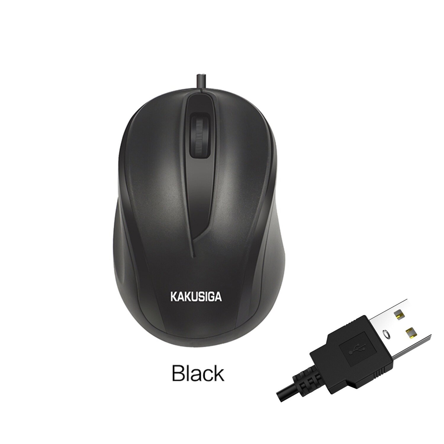 Kaku Three-Button Optical Mouse, Black, KSC-356 QIYAO