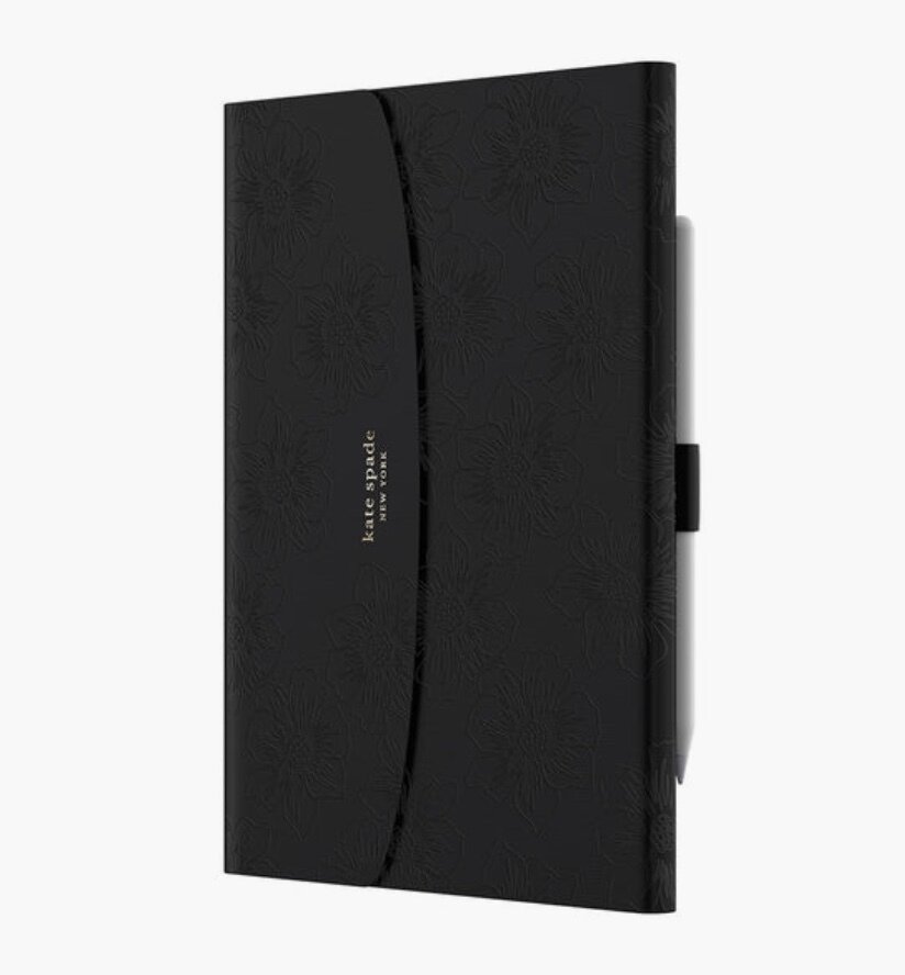 Kate Spade New York iPad 7/8/9 10.2 Envelope Folio, Reverse Hollyhock Black